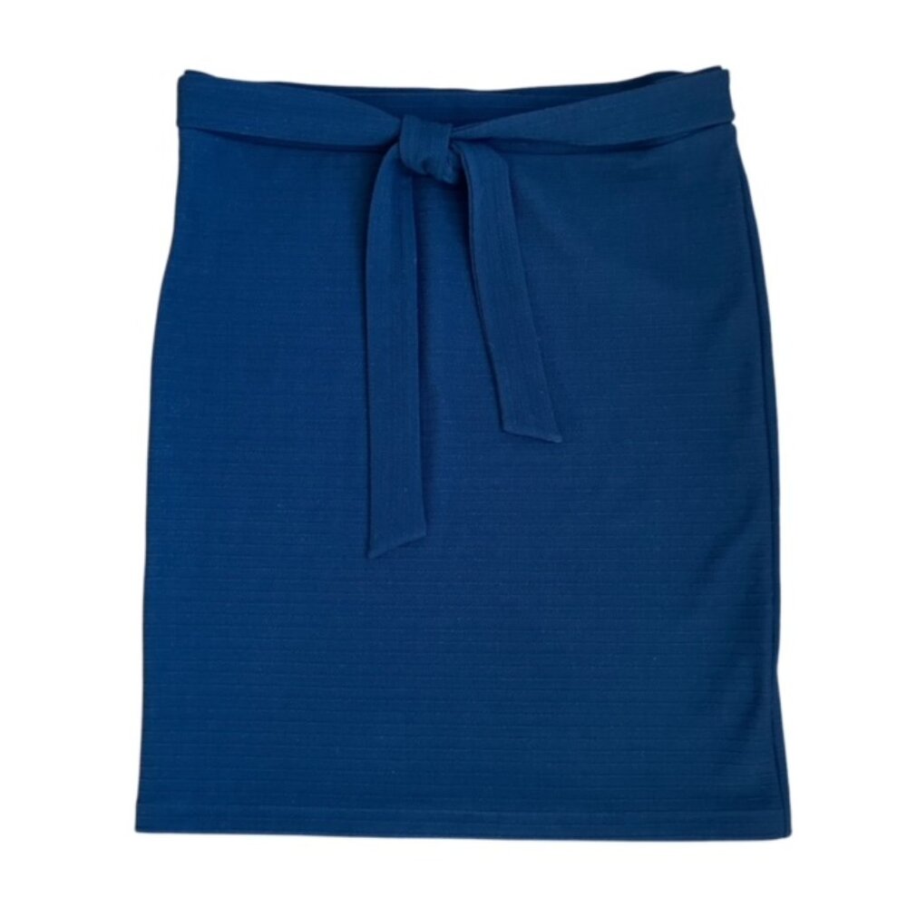 Loft stretch knit Short skirt with self belt/tie in Black L